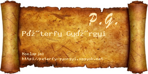 Péterfy Györgyi névjegykártya