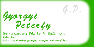 gyorgyi peterfy business card